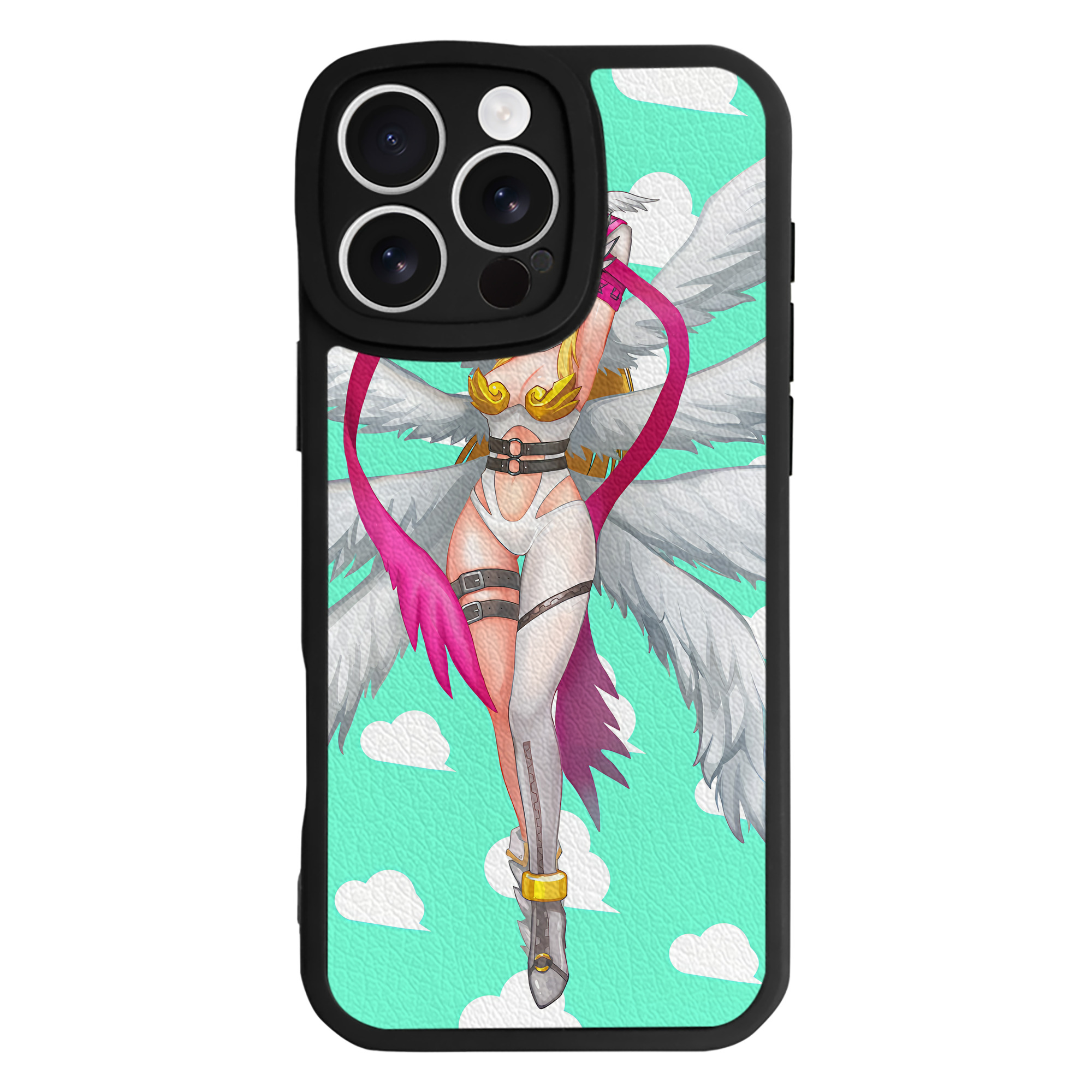 （画像用） Digimon デジタルモンスター/デジモン 【iPhone 16シリーズ対応】シリコンスマホケース（レザー調） 材質：シリコン